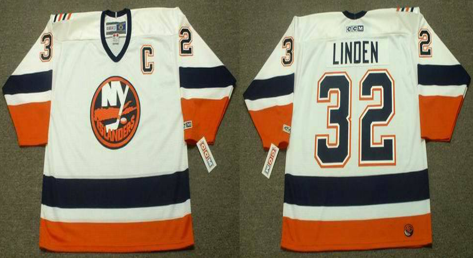 2019 Men New York Islanders 32 Linden white CCM NHL jersey